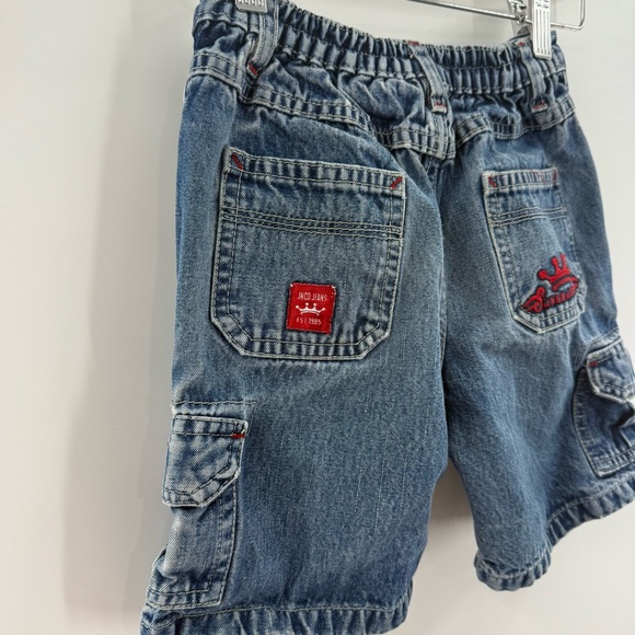 Vintage JNCO Jeans Embroidered Crown Logo Baggy Style Denim Shorts Boy’s Size 4T - Picture 5 of 9